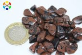 Delikli Kahverengi Obsidyen Taşı Mini Boy 50 adet - 1