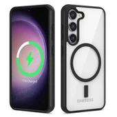 Samsung Galaxy S22 Plus için Magsafe ile uyumlu Kılıf Sararmaz Şeffaf Kapak Ege - 2
