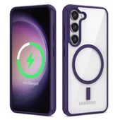 Samsung Galaxy S22 Plus için Magsafe ile uyumlu Kılıf Sararmaz Şeffaf Kapak Ege - 5