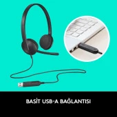 Logitech Siyah Usb Mikrofonlu Kulaküstü Kulaklık - 4