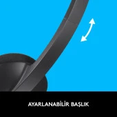 Logitech Siyah Usb Mikrofonlu Kulaküstü Kulaklık - 6