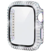 Apple Watch 7/8/9 45mm Full Kenar Taşlı Sert PC Kasa Ve Ekran Koruyucu - 1