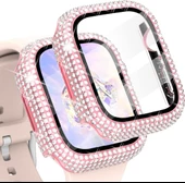 Apple Watch 7/8/9 45mm Full Kenar Taşlı Sert PC Kasa Ve Ekran Koruyucu - 4