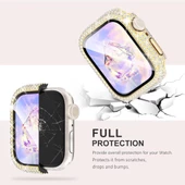 Apple Watch 7/8/9 45mm Full Kenar Taşlı Sert PC Kasa Ve Ekran Koruyucu - 11