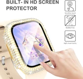 Apple Watch 7/8/9 45mm Full Kenar Taşlı Sert PC Kasa Ve Ekran Koruyucu - 10