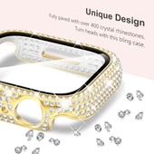 Apple Watch 7/8/9 45mm Full Kenar Taşlı Sert PC Kasa Ve Ekran Koruyucu - 12