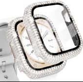 Apple Watch 7/8/9 45mm Full Kenar Taşlı Sert PC Kasa Ve Ekran Koruyucu - 8