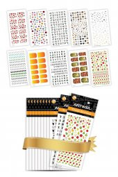 10lu Tırnak Dövmesi Seti -6, Tırnak Sticker Seti, Nail Art, Tattoo ART-584 - 1