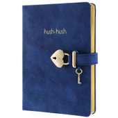 Vj Defter Hush Hush Kilitli 13x18 80 GR 160 YP Çizgili Mavi 1331 - 1