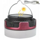 Kamp Lambası Solar Güneş Enerjili Ampül  Led Şarjlı El Feneri Powerbank 5 Mod Kırmızı İkaz Led Modu - 1