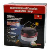 Kamp Lambası Solar Güneş Enerjili Ampül  Led Şarjlı El Feneri Powerbank 5 Mod Kırmızı İkaz Led Modu - 4