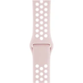 Apple Watch 42-44mm Silikon Kayış - Pembe/Beyaz - 1
