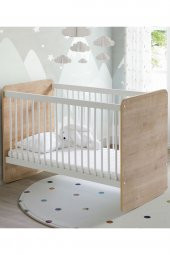 Babywhen BW1021 - Sallanır Sabitlenir Kademeli Bebek Beşik 60x120 Ahşap - 2