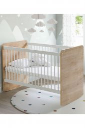 Babywhen BW1021 - Sallanır Sabitlenir Kademeli Bebek Beşik 60x120 Ahşap - 3