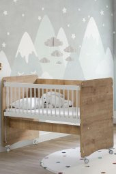 Babywhen BW10601 Pratik Sallanır Tekerlekli Anne Yanı Beşik 60x120 cm - 1