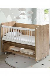 Babywhen Bw1091 - Pratik Sallanır Tekerlekli Anne Yanı Beşik 60x120 Ahşap - 3