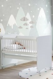 Babywhen BW1060 Pratik Sallanır Tekerlekli Anne Yanı Beşik 60x120 cm - 1
