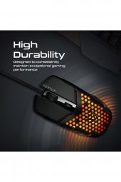 VERTUX Oyuncu Mouse 6 Düğmeli Altıgen Kablolu Rgb 6400 Dpı Led - Katana - 3