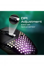 VERTUX Oyuncu Mouse 6 Düğmeli Altıgen Kablolu Rgb 6400 Dpı Led - Katana - 4