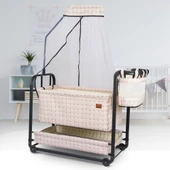 Bebelow Safir Anne Yanı Sallanabilir Bebek Beşiği Portatif Hamak Sepet Beşik thumbnail 4