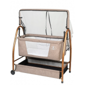 Bebelow Gold Keten Kumaş Sallanabilir Sabitlenebilir Portatif Hamak Sepet Beşik - 1