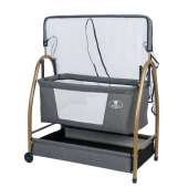 Bebelow Gold Keten Kumaş Sallanabilir Sabitlenebilir Portatif Hamak Sepet Beşik - 4