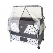 Bebelow Gökkuşağı Lüks Portatif Kurulumlu Lüks Cibinlikli Sallanır Sepet  Bebek Beşiği GK1 - 3