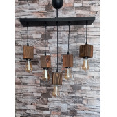 5 Lİ AHŞAP KÜTÜK AVİZE - 1