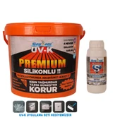 Avantajlı Su İzolasyon Paketi Uv-K Premium Silikonlu Boya 15 Kg ve 500Ml Silikokap Şeffaf İzolasyon - 1