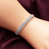 5 Sıra Su Yolu 14 Ayar Beyaz Altın Bileklik thumbnail 2