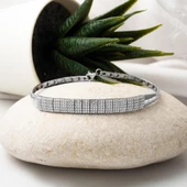 5 Sıra Su Yolu 14 Ayar Beyaz Altın Bileklik thumbnail 3