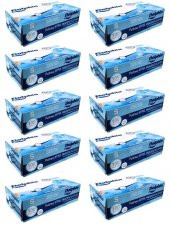 Dolphin Tek Kullanımlık Lateks Mavi Pudrasız Nitril Muayne Eldiveni Small Küçük Boy -100'lü 10 Paket - 1