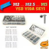 M2 M2.5 M3 YSB Vida Seti, 600 Parça, Ortanca Paket - 1