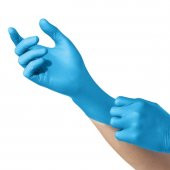 Dolphin Tek Kullanımlık Lateks Mavi Pudrasız Nitril Muayne Eldiveni Medium Orta Boy - 100'lü 10 Paket thumbnail 3