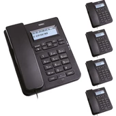 Karel TM145 Siyah Ekranlı Masaüstü Kablolu Telefon 5'li Fırsat Paketi thumbnail 1