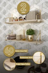 Bino Banyo Rafı Gold Paslanmaz, Banyo Düzenleyici, Banyo Mutfak Organizeri, Organizer 2li Set - 1