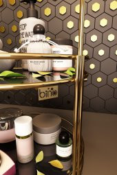 Bino Banyo Düzenleyici Organizer Takı Kozmetik Havlu Rafı Standı  2 Katlı 40cm - 1
