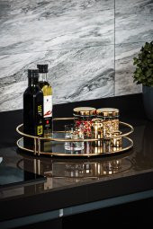 Bino Servis Sunum İkramlık Gold Büyük Lüks  Organizer Sofra Mutfak Düzenleyici Pasta Standı - 1