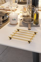 Bino Servis Sunum Seti Havluluk Peçetelik Nihale Gold Altın Dolu Parlak Paslanmaz Çelik 3 Lü Mutfak - 5