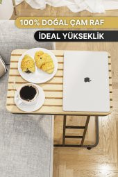 Bino Yan Sehpa Ahşap Masa Modern Masif Orta Sehpa Koltuk Sehpası Zigon Sehpa Kahve Koltuk Tepsisi - 2