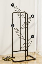 Bino Saksılık 4 KATLI Metal Çiçeklik Dekoratif Lüks Bahçe Mobilyası Saksı Standı Bahçe Balkon Rafı - 4