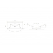 Turkuaz Seramik Cerastyle Evita Serisi 90 x 55 Cm Etajerli Lavabo - 2