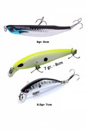 3 lü Set sahte Yem Lures Turna Levrek Alabalık Rapala LüferAilesi JigYem - 2