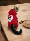 Kırmızı Sevimli Fare Kapşonlu Duo Kedi Tulumu - 1