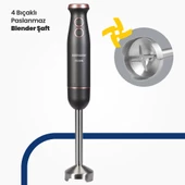 Bestmix Hazneli 1500w 4 Bıçaklı Paslanmaz Çubuk El Blender Seti - 10