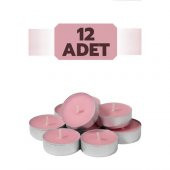 TransForMacion 12 Adet Pembe TeaLights Yuvarlak Mum 714704 - 2