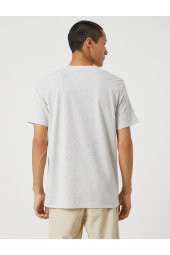 Slogan Işlemeli Tişört Cep Detaylı Bisiklet Yaka thumbnail 4