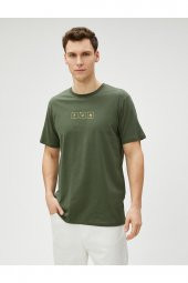 Slogan Baskılı Tişört Bisiklet Yaka Dar Kesim Pamuklu thumbnail 3