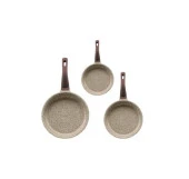 Oms 3255 Fry Pan Döküm Granit 3 Parça Tava Seti Kumbeji (20-24-28 Cm) thumbnail 2