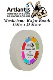 Maskeleme Bandı Kağıt Bant 19 mm 25 Metre 1 Adet Boya Bantı Maskeleme Kağıt Bant Duvar Yağlı Boya Badana - 1